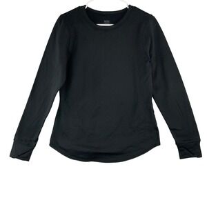 ClimateRight by Cuddl Duds Black Thermal Guard Top Long Sleeve Size M Thumbholes